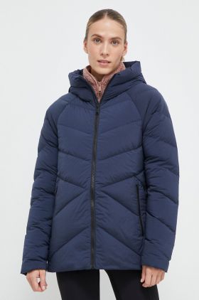 Jack Wolfskin geaca de puf femei, culoarea albastru marin, de iarna