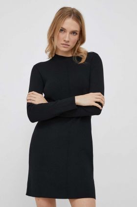 Sisley rochie culoarea negru, mini, mulata