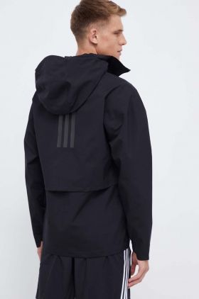 adidas geaca barbati, culoarea negru, de tranzitie