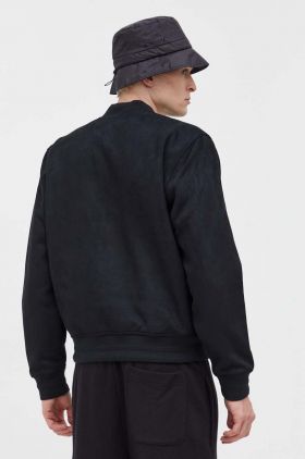 Abercrombie & Fitch geaca bomber barbati, culoarea negru, de tranzitie