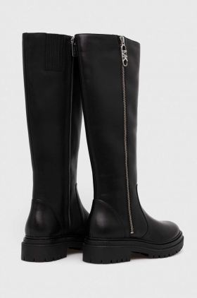 MICHAEL Michael Kors ghete de piele Regan femei, culoarea negru, cu toc plat, 40F3RGFB5L