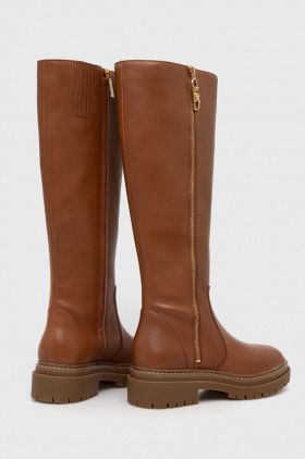 MICHAEL Michael Kors ghete de piele Regan femei, culoarea maro, cu toc drept, 40F3RGFB5L