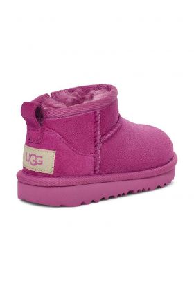 UGG cizme de zapada din piele intoarsa T CLASSIC ULTRA MINI culoarea violet