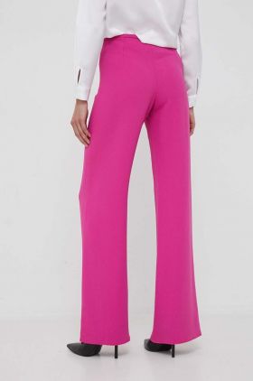 Emporio Armani pantaloni femei, culoarea roz, lat, medium waist