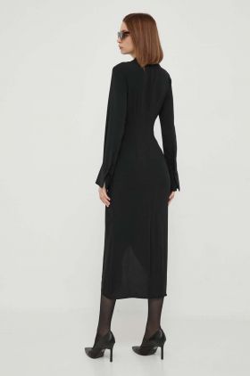 Sisley rochie culoarea negru, maxi, mulata