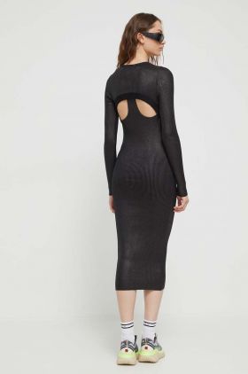 Iceberg rochie culoarea negru, midi, mulata