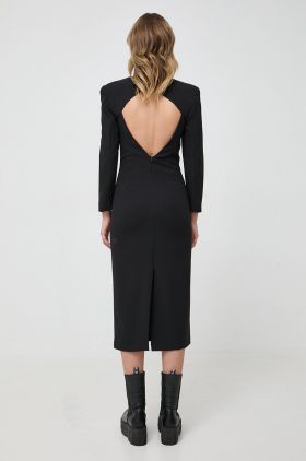 Karl Lagerfeld rochie culoarea negru, midi, drept