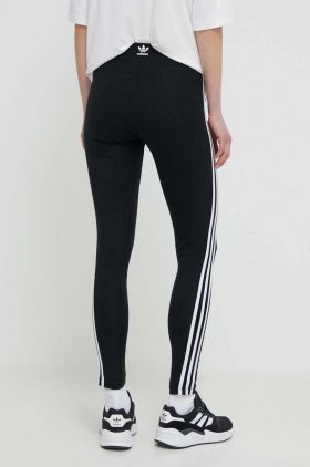 adidas Originals colanți 3 Stripes Tigh femei, culoarea negru, cu imprimeu  IB7383