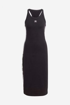 adidas Originals rochie culoarea negru, midi, mulata IC5503-black