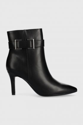 Answear Lab botine femei, culoarea negru, cu toc cui, izolare usoara