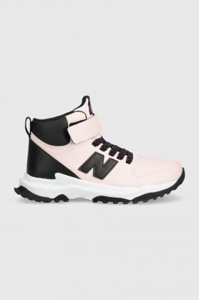 New Balance ghete de iarna pentru copii din piele PT800TP3 culoarea roz