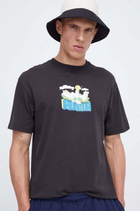 Puma tricou din bumbac PUMA X RIPNDIP culoarea negru, cu imprimeu