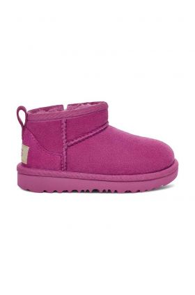 UGG cizme de zapada din piele intoarsa T CLASSIC ULTRA MINI culoarea violet