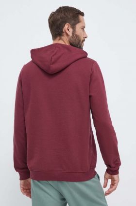 Reebok bluza barbati, culoarea bordo, cu glugă, cu imprimeu