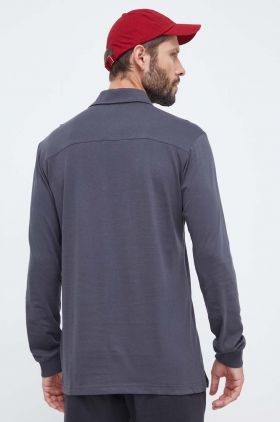 Reebok Classic longsleeve din bumbac culoarea gri, cu imprimeu