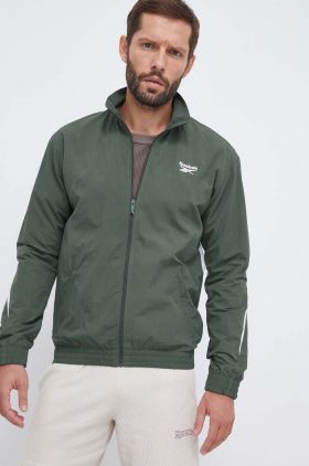 Reebok Classic geaca barbati, culoarea verde, de tranzitie