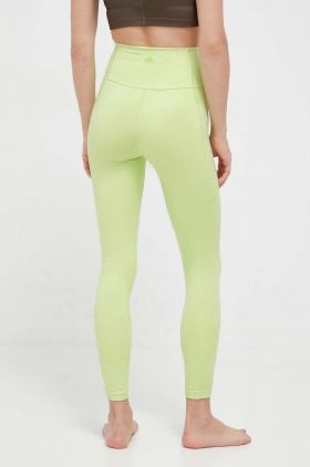 adidas Performance jambiere de yoga Studio culoarea verde, neted