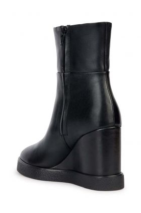 Geox cizme de piele D ELIDEA WEDGE B femei, culoarea negru, toc pana, D36VQB 00043 C9999