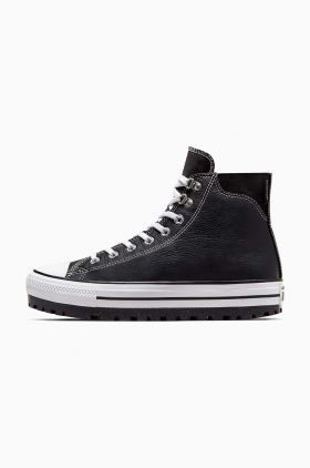 Converse bocanci de piele Chuck Taylor All Star City Trek culoarea negru, A04480C