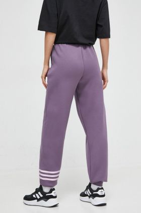 adidas Originals pantaloni de trening culoarea violet, cu imprimeu