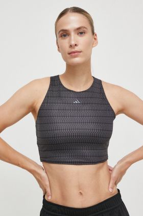 adidas Performance top de yoga Studio culoarea gri