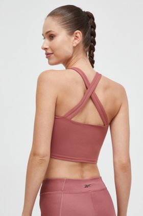 Reebok top de yoga culoarea roz