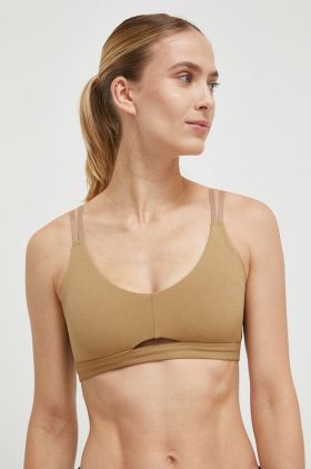 adidas Performance sutien yoga culoarea bej, neted