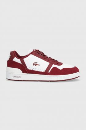 Lacoste sneakers din piele Graphic Print T-Clip culoarea bordo, 46SMA0070