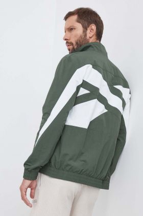 Reebok Classic geaca barbati, culoarea verde, de tranzitie