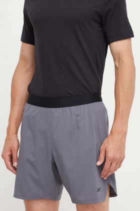 Reebok pantaloni scurți de antrenament Speed 3.0 culoarea gri