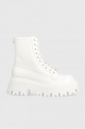 Steve Madden bocanci Over-ride femei, culoarea alb, cu platforma, SM11002720