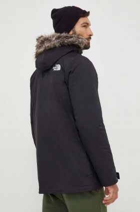 The North Face geaca barbati, culoarea negru, de tranzitie