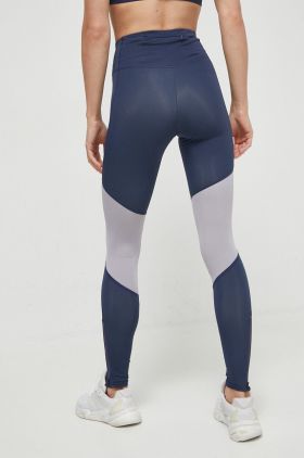 Mizuno leggins de alergare Impulse Core culoarea albastru marin, cu imprimeu