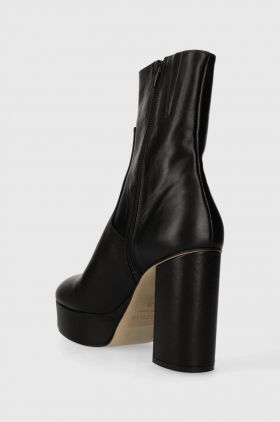 Alohas cizme de piele Thunder femei, culoarea negru, cu toc drept, S00193.25