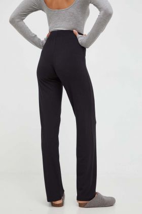 BOSS pantaloni de lounge culoarea negru, drept, high waist