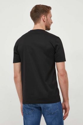 BOSS tricou din bumbac culoarea negru, cu imprimeu