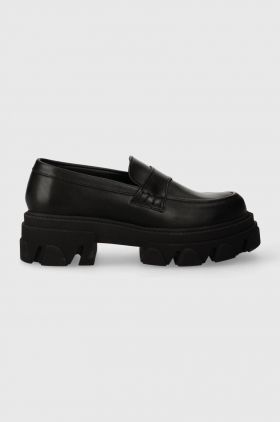 Alohas mocasini de piele Trailblazer femei, culoarea negru, cu platforma, S00190.25