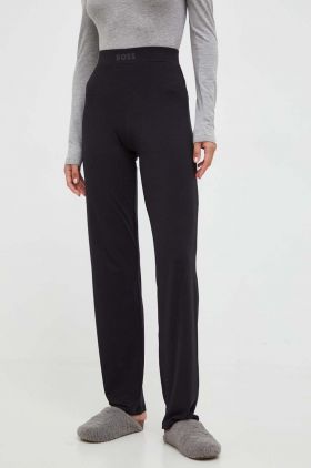 BOSS pantaloni de lounge culoarea negru, drept, high waist