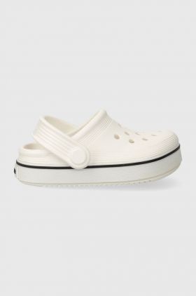 Crocs slapi copii 208479 Off Court Clog T culoarea alb