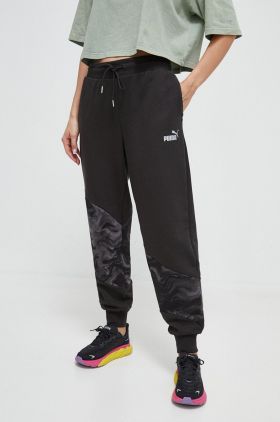 Puma pantaloni de trening culoarea negru, neted