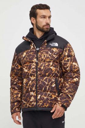 The North Face geacă de puf Lhotse Jacket bărbați, culoarea maro, de iarnă, oversized NF0A3Y23OS31