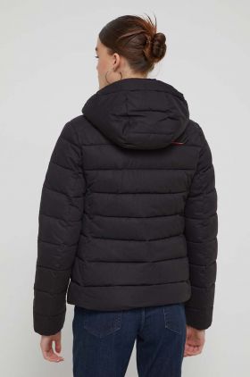 Superdry geaca femei, culoarea negru, de iarna