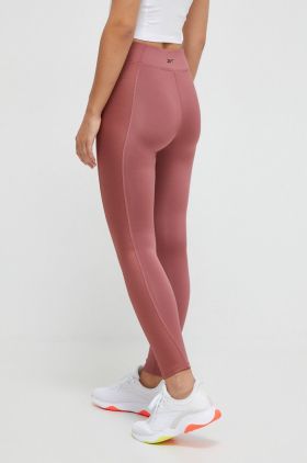 Reebok jambiere de yoga culoarea roz, neted