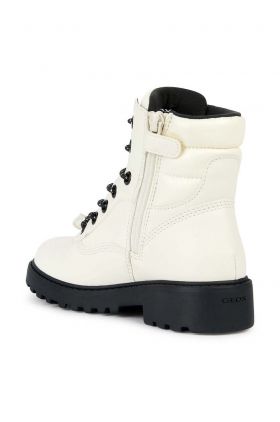 Geox botine J CASEY B ABX femei, culoarea alb, cu toc plat, J367ZB 0BCLV C1M9B