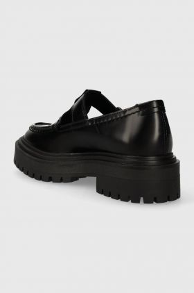 Marc O'Polo mocasini de piele femei, culoarea negru, cu platforma, 30817213204135 MM2M3048