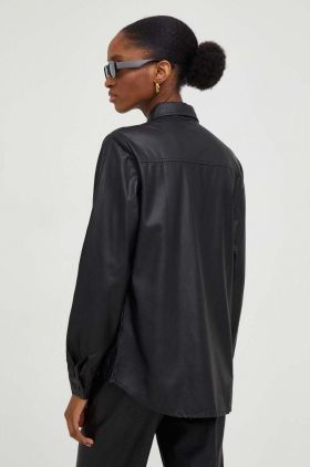 Answear Lab camasa femei, culoarea negru, cu guler clasic, regular