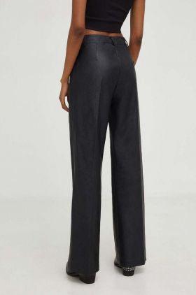 Answear Lab pantaloni femei, culoarea negru, drept, high waist