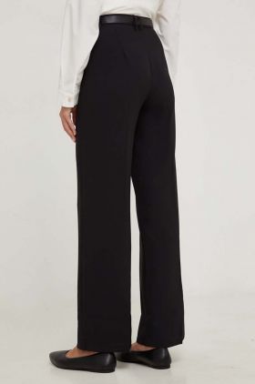 Answear Lab pantaloni femei, culoarea negru, drept, high waist