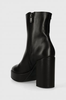 Wojas cizme de piele femei, culoarea negru, cu toc drept, 5521351
