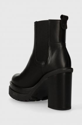Wojas ghete chelsea de piele femei, culoarea negru, cu toc drept, 5522351